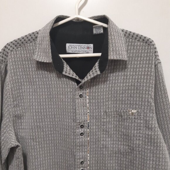John Lennon Collection Retro Long Sleeve Button-Up Dress Shirt size Mens Large - Picture 1 of 13